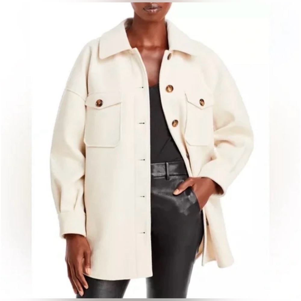 Aqua Bloomingdale's Women's Oatmeal (Cream)
Shacket Oversized Shirt Jacket. XS